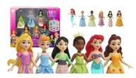 Lalki dla dziewczynek - Disney Princess Lalka Księżniczka Zestaw 6 Małych Ruchomych Laleczek Jcr91 - miniaturka - grafika 1
