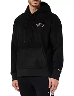 Tommy Hilfiger Męska bluza z kapturem TJM Rlxd Polar Sign, czarna, S, Czarny, S - Bluzy męskie - miniaturka - grafika 1
