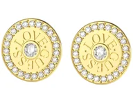 Kolczyki - Kolczyki GUESS kółka zdobione cyrkoniami na sztyfcie LOVE GUESS STUD - miniaturka - grafika 1