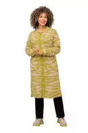 Kurtki damskie - Ulla Popken Damska kurtka z dzianiny ze wzorem zebry, zielonożółty, 50/52 - miniaturka - grafika 1