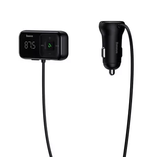 Baseus S-16 Transmiter FM Bluetooth 5.0 2x USB ładowarka samochodowa AUX MP3 TF micro SD 3,1 A czarny (CCTM-E01) - Ładowarki samochodowe - miniaturka - grafika 2
