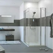 Ścianki i drzwi prysznicowe - Huppe Classics 2 4-kąt Wejście narożnikowe drzwi skrzydłowe ze stałymi segmentami 80x80x190 cm profile srebrne matowe, szkło przezroczyste Anti-Plaque C23001087322 - miniaturka - grafika 1