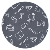 Dywany dla dzieci - Dywan dla dzieci SCHOOL koło szkoła, dziecięcy szary koło 100 cm - miniaturka - grafika 1