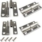 Zawiasy, okucia i inne akcesoria - Zestaw 4 zawiasów drzwiowych ze stali nierdzewnej 304, zdejmowanych, do drzwi wewnętrznych i zewnętrznych o szerokości 2,5 cala, lewych - miniaturka - grafika 1
