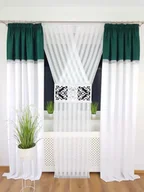 Firany - ZESTAW DEKORACYJNY Z PANELEM NA TAŚMIE FIRANA GOTOWA ZIELONY DO SALONU WOAL - miniaturka - grafika 1