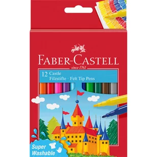 Faber-Castell Flamastry Zamek 12 kolorów Amex - Kredki, ołówki, pastele i pisaki - miniaturka - grafika 2