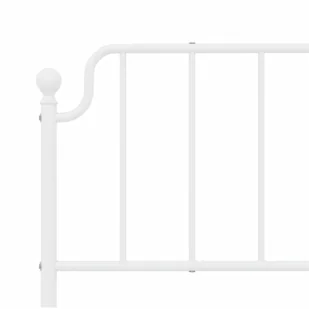 Metalowa rama łóżka z wezgłowiem, biała, 160x200 cm Lumarko! - Łóżka - miniaturka - grafika 9