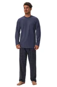 Piżamy męskie - Piżama męska Herb 41913 stalowoniebieska - miniaturka - grafika 1