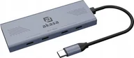 Huby USB - AKASA Hub 7 w 1, USB-A 3.2 Gen 1, szary - miniaturka - grafika 1
