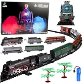 Pociągi dla dzieci - Pociąg Parowy Kolejka 620B Światła Dźwięki Dym 151 cm Torów - miniaturka - grafika 1