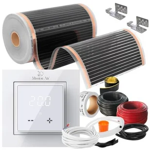 MISSION AIR 160 W/m² Black Silver PTC 26 m² (52 m x 50 cm) + regulator Aries LCD Biały - Akcesoria grzewcze - miniaturka - grafika 1