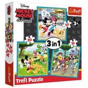 Puzzle - Trefl Puzzle 34846 Myszka Miki z przyjaciółmi 3w1 ŁÓDŹ 34846 - miniaturka - grafika 1