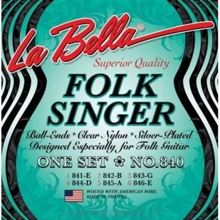 La Bella 840 Folk Singer struny do git. klasycznej - Struny gitarowe  - miniaturka - grafika 1
