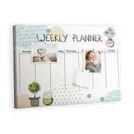 Tablice i flipcharty - Kolorowy Organizer - Tablica Korkowa z Pinezkami - Kaktusowy tygodniowy planer 60x40 cm - miniaturka - grafika 1