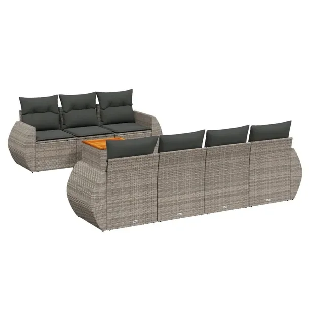 Modułowy zestaw mebli ogrodowych szary rattan PE 55x62x69 cm