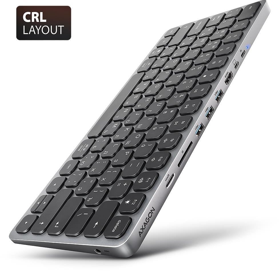 KEYBOARD + I/O HUB 9IN1/0.6M HMC-KB-CRL AXAGON  HMC-KB-CRL