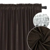 Zasłony - Zasłona welurowa brązowa 140x230cm elegancka miękka salon GRUBA na taśmie - miniaturka - grafika 1