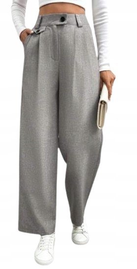 SHEIN SPODNIE DAMSKIE SZARE PROSTE CASUAL S ŁWH