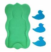 Inne akcesoria do pielęgnacji dzieci - Czas Bobasa Materacyk Do Kąpieli Gąbka Mata Do Wanny + 3 Gąbki Zielony - miniaturka - grafika 1