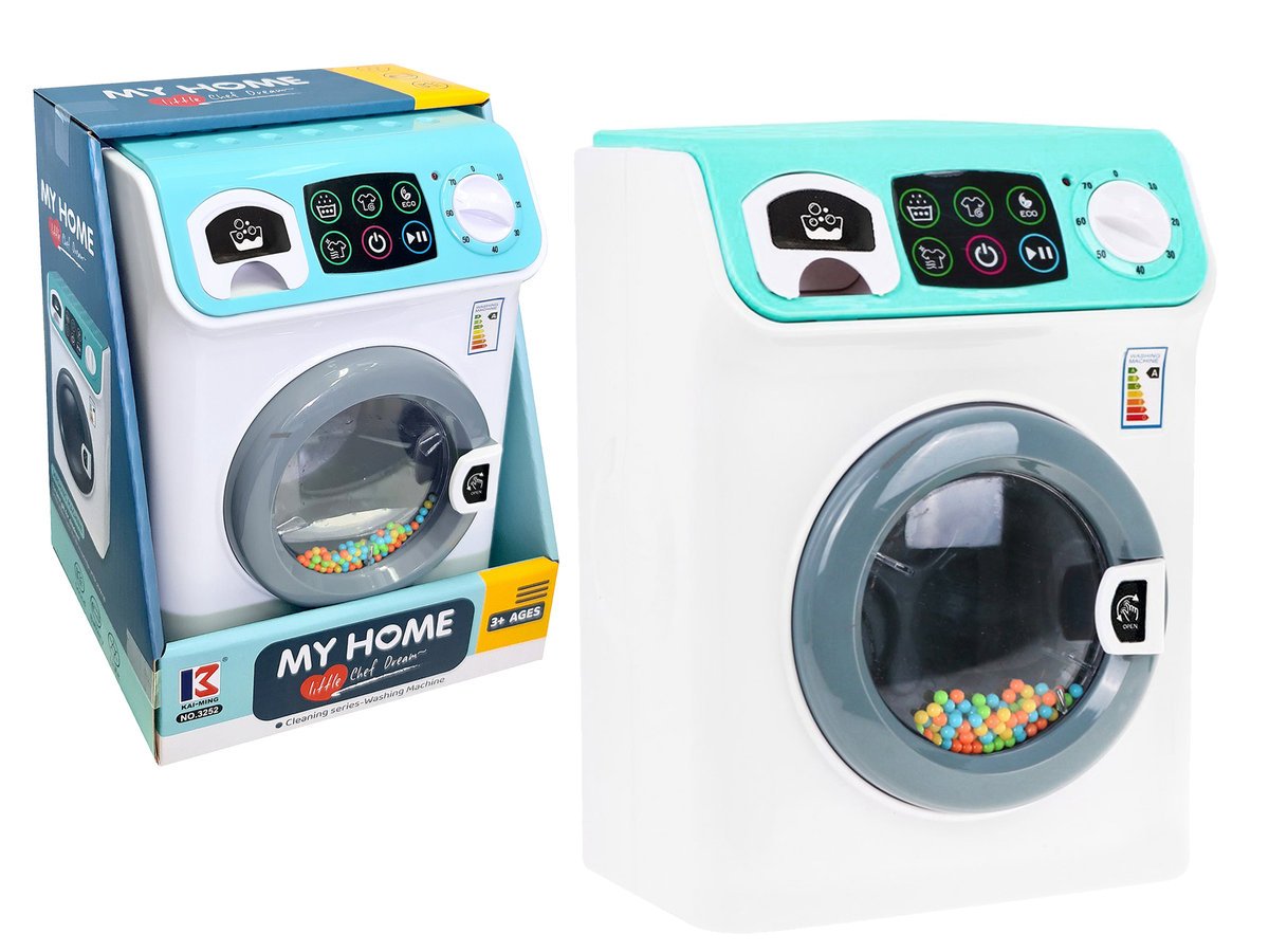 PRALKA AUTOMATYCZNA DLA DZIECI OBROTOWY BĘBEN WODA światło dźwięk Zabawkowa