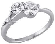 Bijoux pour tous 700191111080 Ring - 925/1000 Sterling Silve Cubic Zirconia