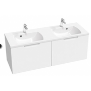 Szafki łazienkowe - RAVAK X000001483 Szafka pod podwójną umywalkę SD CLASSIC N 1300 biała/szara - miniaturka - grafika 1