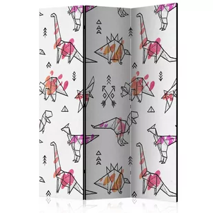 Parawan 3-częściowy - Dinozaury origami [Room Dividers] (rozmiar 135x172) - Parawany - miniaturka - grafika 1