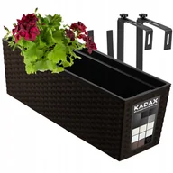 Donice - Doniczka Skrzynka Balkonowa Uchwyty 19X56Cm Mokka - miniaturka - grafika 1