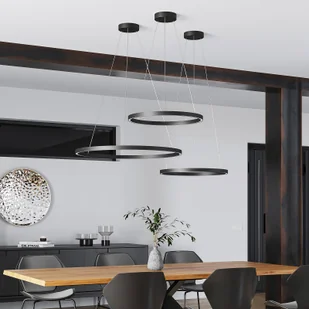 Lampa wisząca LED Perfora Molto Luce, czarna, Ø 60 cm, aluminium - Lampy sufitowe - miniaturka - grafika 1