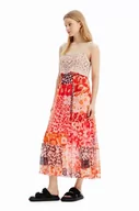Sukienki - Desigual sukienka i top kolor pomarańczowy maxi rozkloszowana - miniaturka - grafika 1