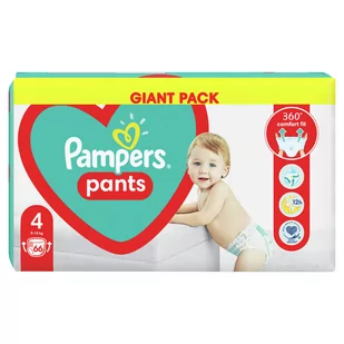 Pampers pieluchomajtki Pants rozmiar 4 66 szt. 9kg 15kg - Pieluchy - miniaturka - grafika 1