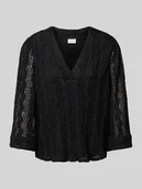 Bluzki damskie - Bluzka o kroju regular fit z dekoltem w serek model ‘LUMENA’ - miniaturka - grafika 1