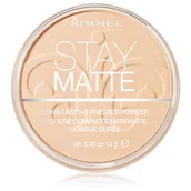 Pudry do twarzy - Rimmel London Stay Matte Long Lasting Pressed Powder 14g W Puder 001 Transparent - miniaturka - grafika 1