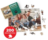 Puzzle - FOTO PUZZLE DREWNIANE z TWOJEGO ZDJĘCIA z elementami zwierząt 60x40cm 200el. - miniaturka - grafika 1