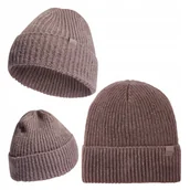 Czapki damskie - Czapka adidas Beanie Beżowa Młodzieżowa Damska Dopasowany Krój Uniwersalna - miniaturka - grafika 1