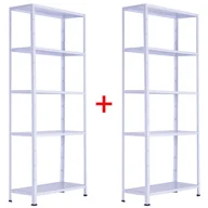 Szafy i regały magazynowe - Regał półkowy 1+1 GRATIS, 1760x750x300 mm, 6 półek, nośność półki 75 kg, RAL 7031 - miniaturka - grafika 1