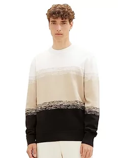 TOM TAILOR Denim sweter męski, 32770 - Black Ecru Gradient Stripe, M - Swetry męskie - miniaturka - grafika 1