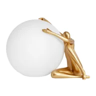 Lampy stojące - Dekoracyjna stołowa lampa WOMEN ST-6022-A gold Step kula ball biała złota - miniaturka - grafika 1