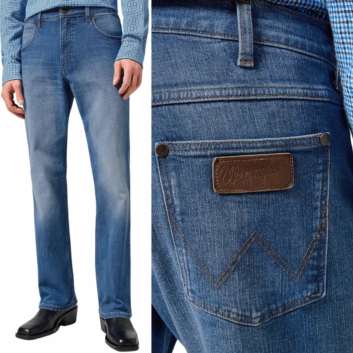 Wrangler HORIZON REGULAR BOOT Prairie ROZSZERZANE SPODNIE JEANSOWE W36 L34