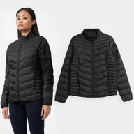 Kurtki damskie - Kurtka Damska 4F Pikowana Puchowa Przejściowa Czarna Bez Kaptura Modna L - miniaturka - grafika 1