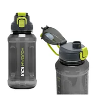 Shakery i bidony sportowe - Butelka sportowa na wodę trening motywacyjna bidon KiCA Hydro+ 1l czarna - miniaturka - grafika 1
