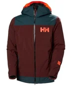 Kurtki narciarskie - Helly Hansen, Kurtka Narciarska, Powdreamer 2.0 Jacket Hickory, bordowy, Rozmiar XXL - miniaturka - grafika 1