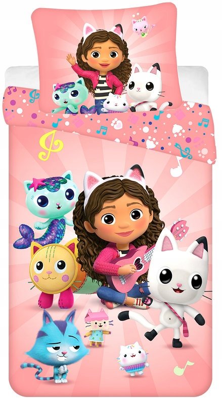 Koci Domek Gabi Pościel Bawełniana 140x200 Dziecka Dziecięca Kot Oryginalna