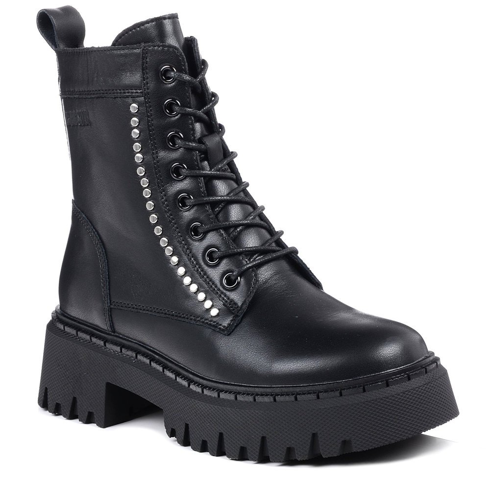 Trapery damskie skórzane Big Star OO274A255 botki ocieplane czarne-37