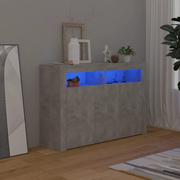 Szafki do salonu - vidaXL Szafka z oświetleniem LED, szarość betonu, 115,5 x 30 x 75 cm - miniaturka - grafika 1