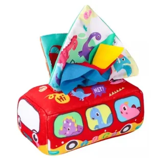 Różnorodnych materiałów pudełko na chusteczki - czerwone - Maty piankowe - miniaturka - grafika 1