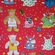 Opakowania i torebki na prezenty - Fastima Papier czerwony misie do prezentów 57cmx25m 25m57 - miniaturka - grafika 1