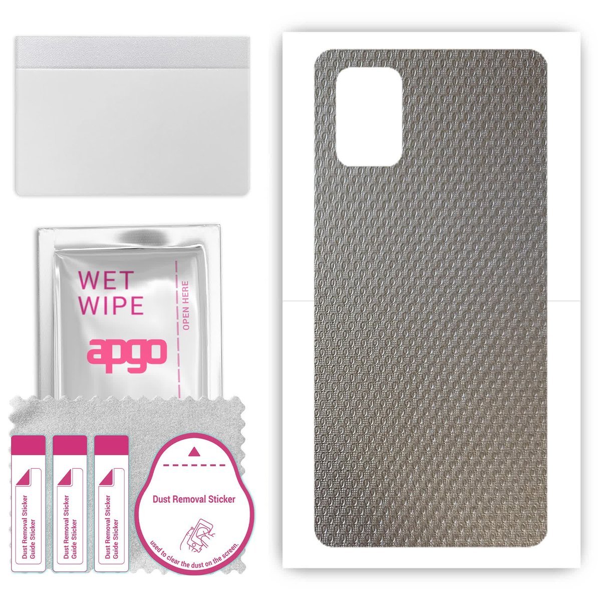 Folia naklejka skórka strukturalna na TYŁ do Samsung Galaxy A71 - Aluminium krople - apgo SKINS
