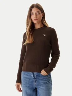 Guess Jeans Sweter W4BR08 Z3HM1 Brązowy Regular Fit - Swetry damskie - miniaturka - grafika 1