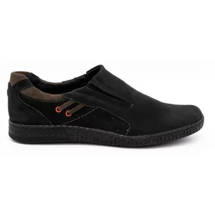 Buty męskie mokasyny skórzane 862L czarne - Komodo - Mokasyny męskie - miniaturka - grafika 1